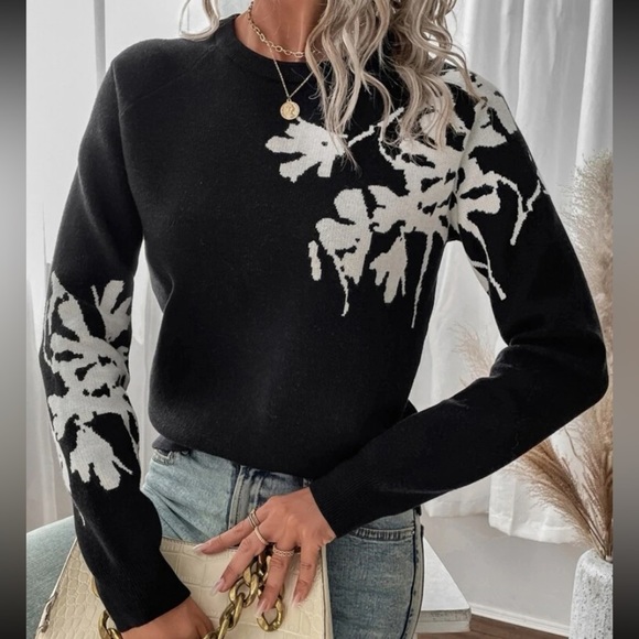 New floral print long sleeve sweater - Picture 1 of 6